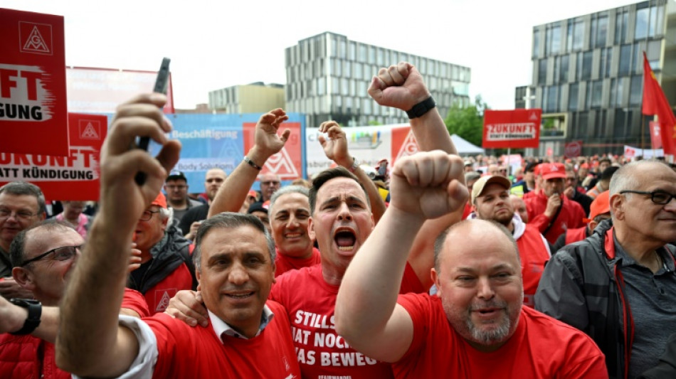 Thyssenkrupp: manifestation des salari&eacute;s inquiets de l'arriv&eacute;e du milliardaire Kretinsky