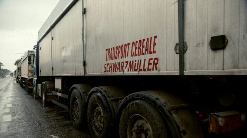 Ukraine : pr&egrave;s des ports du Danube, la longue attente des camions charg&eacute;s de c&eacute;r&eacute;ales