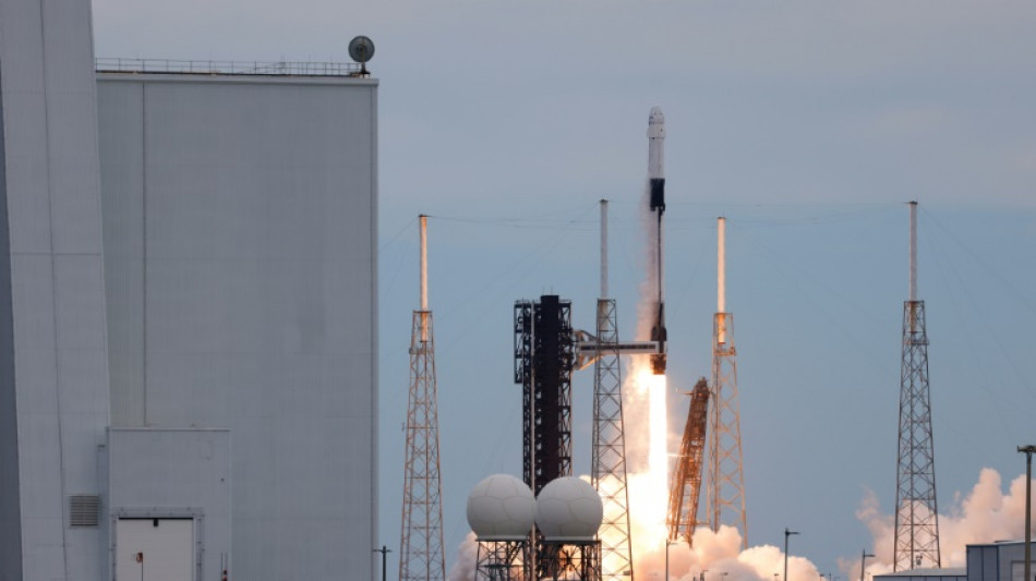 Deux Am&eacute;ricains, un Canadien et un Russe en route pour la Station spatiale internationale
