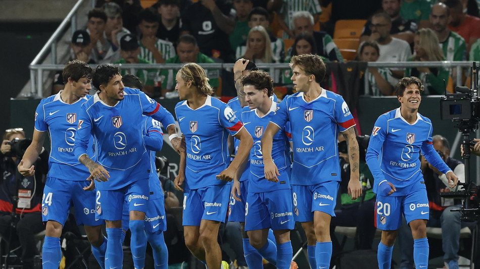 Liga: l'Atletico Madrid batte 2-0 il Betis Siviglia